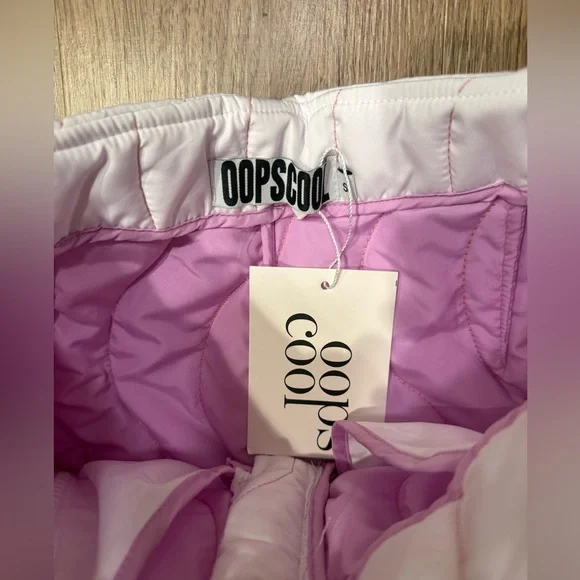 Oopscool - Quilted Flair Leg Pant In pink Size S NWT